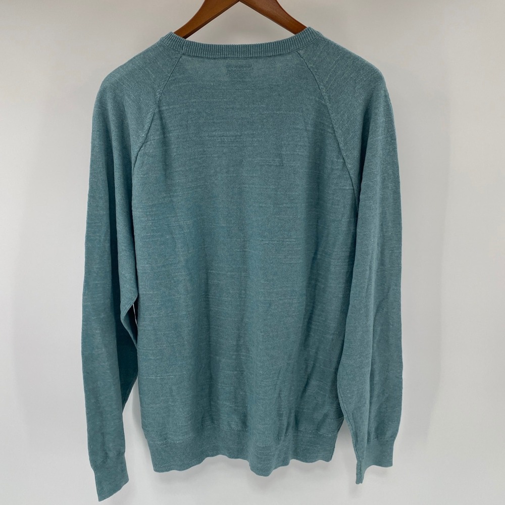 NEW J.Crew Cotton Crewneck Sweater Mens XL Teal Re-Imagined Raglan Classic - Picture 3 of 13